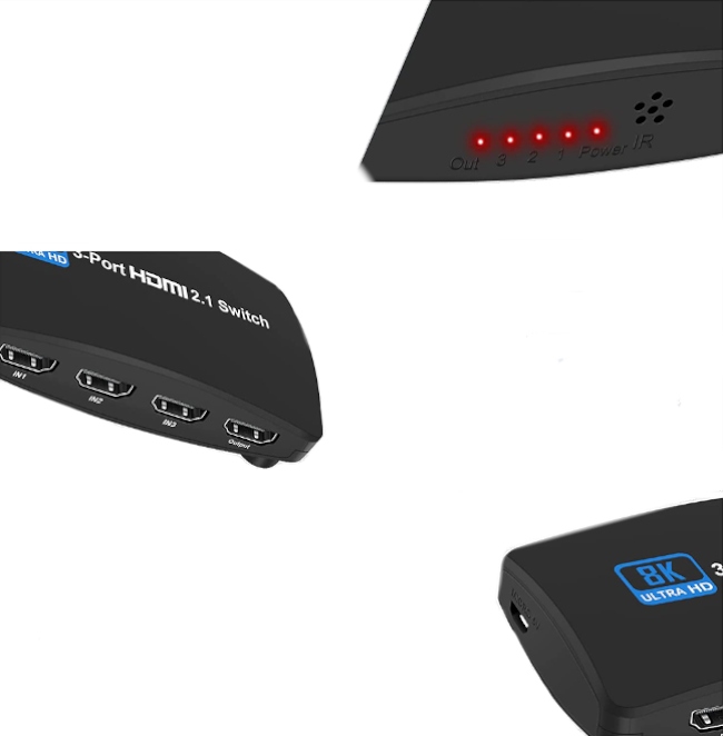 SWITCH HDMI 2.1 3 Port 8K 60Hz Splitter wideo Marka SwiatKabli