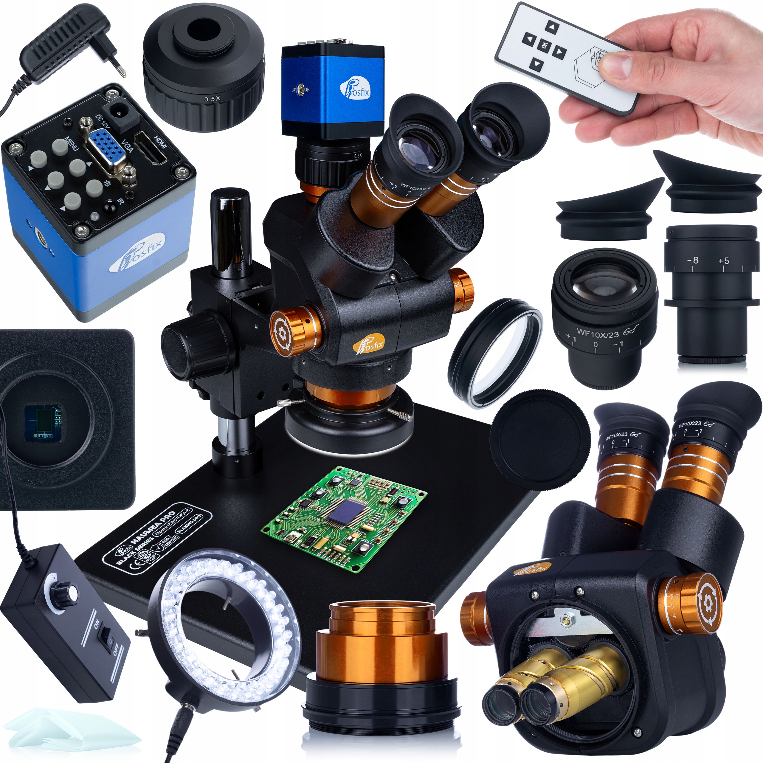 Trinokulární Stereoskopický Mikroskop S Full Hdmi Kamerou A Osvětlením