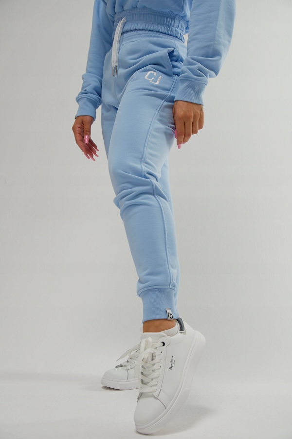 Dámské teplákové kalhoty Cj Wear modré bavlna s výšivkou velikost XL Pro Páry