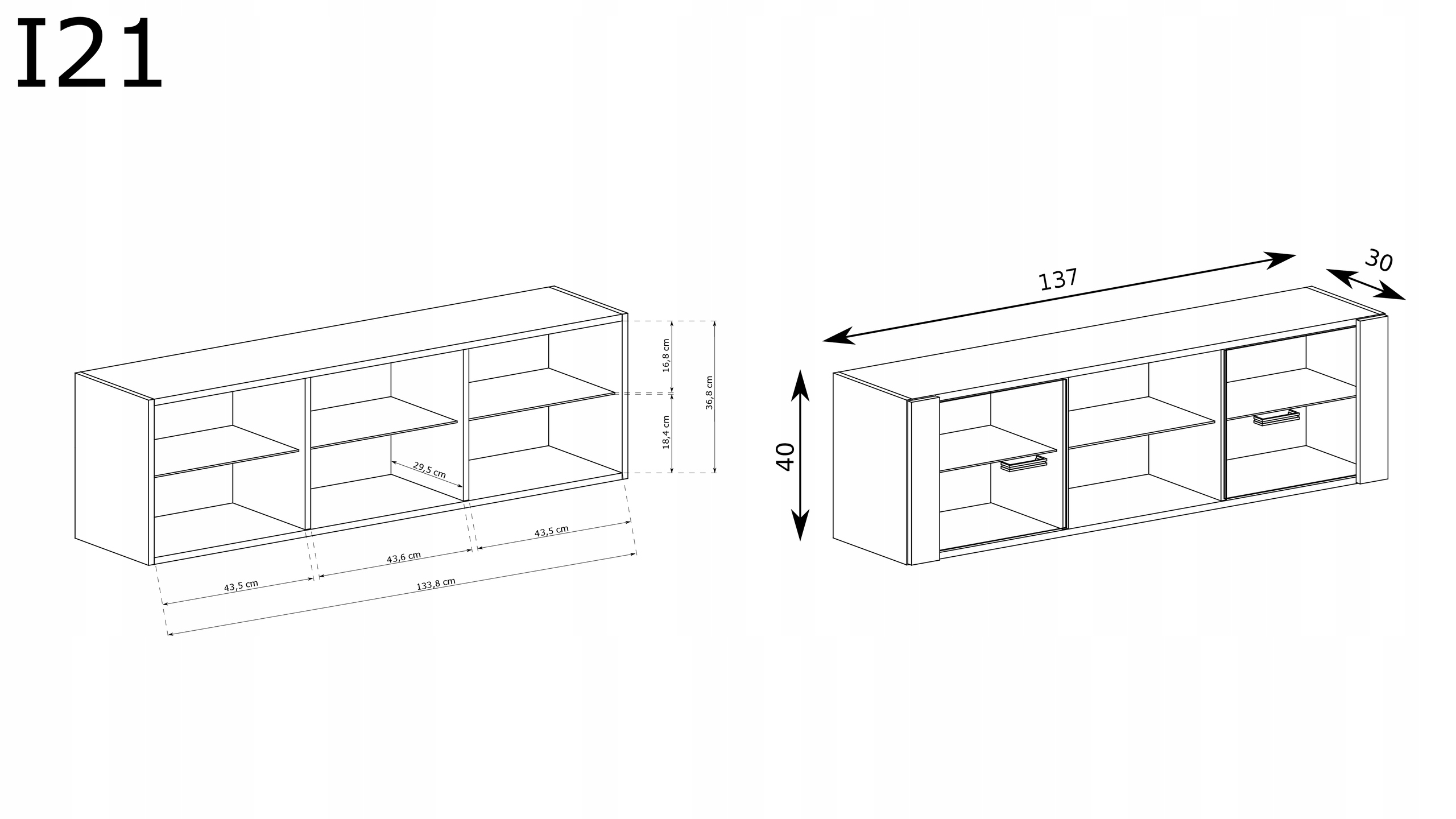 WITRYNA wisząca INDIANAPOLIS I-21 JESION CIEMNY Marka Pros