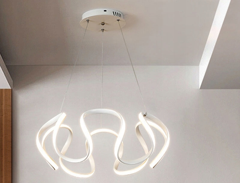 LAMPA WISZĄCA RING PLAFON okrąg żyrandol LED PILOT 3 BARWY Kolor biały przezroczysty