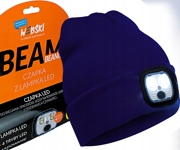 Czapka DLA MĘŻA CHŁOPAKA Z ODBLASKIEM ŚWIATEŁKIEM LED+RĘKAWICZKI DOTYKOWE Stan opakowania oryginalne