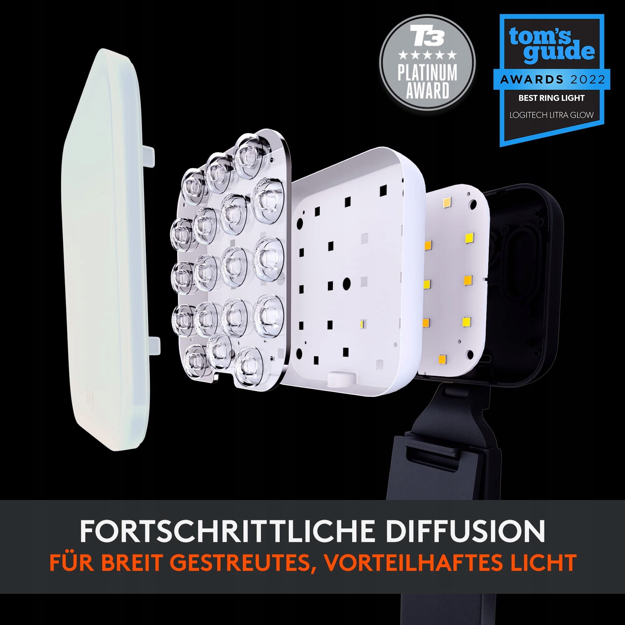 LOGITECH Litra Glow LED Światło Streamingowe TrueSoft Do Wideokonferencji — miniatura 4