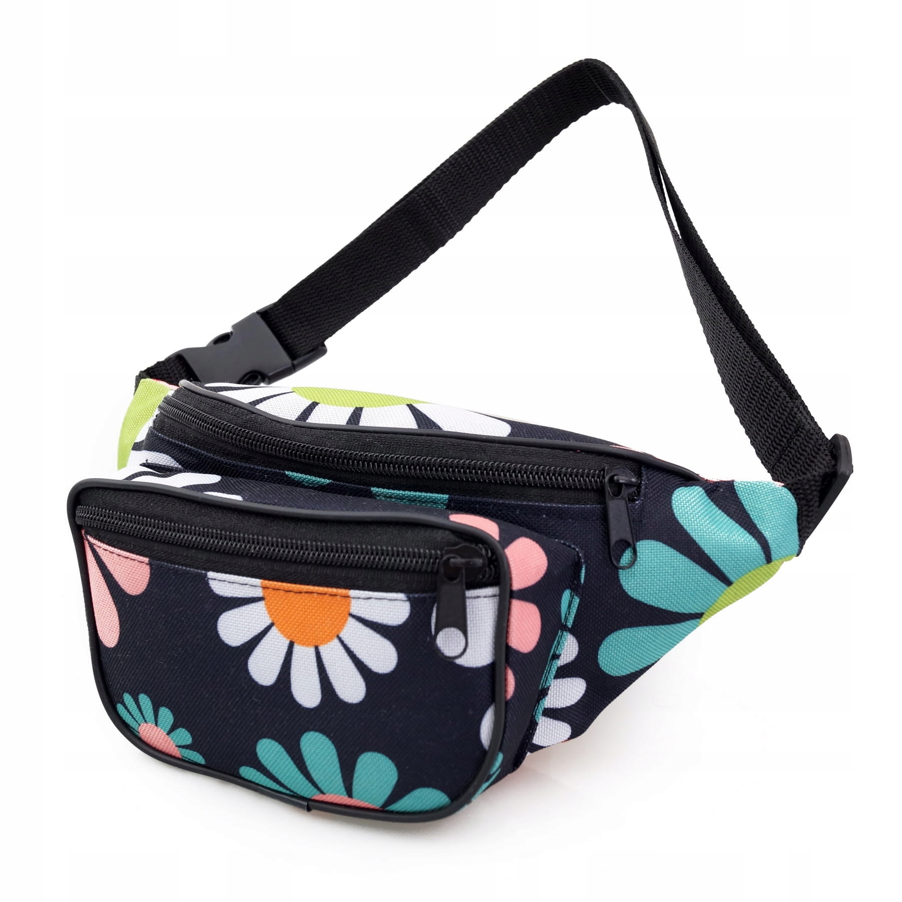 

Nerka saszetka biodrówka kwiaty N075 czarna