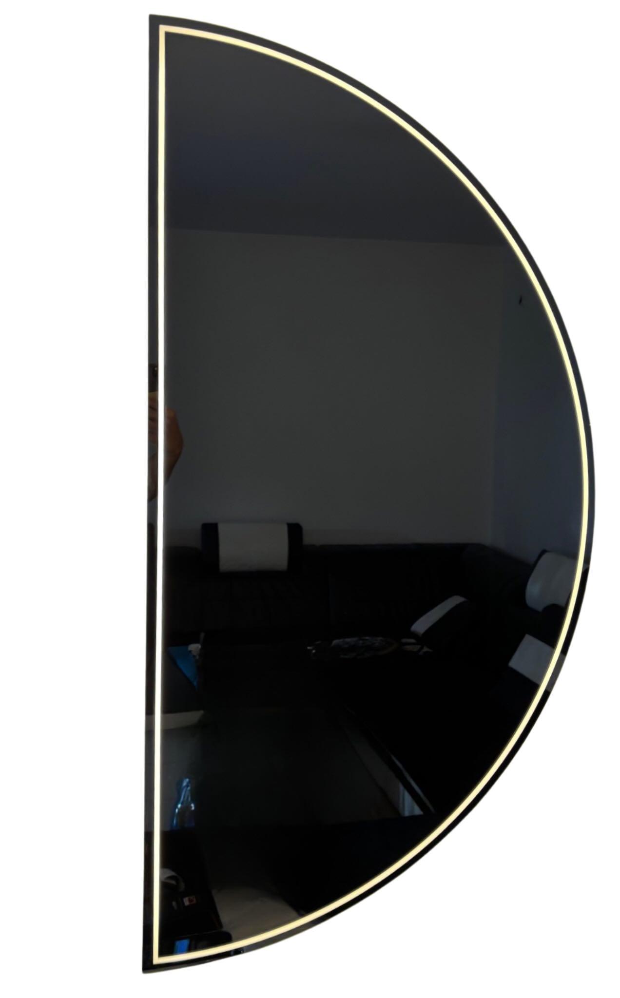 Zrcadlo Půlkruhové Měsíc 100x50 Podsvícené Led Zrcadlo Do Koupelny