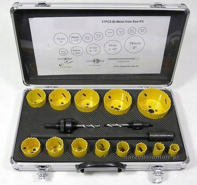 ZESTAW OTWORNIC DO METALU BI-METAL OTWORNICA 17PCS Zastosowanie inne