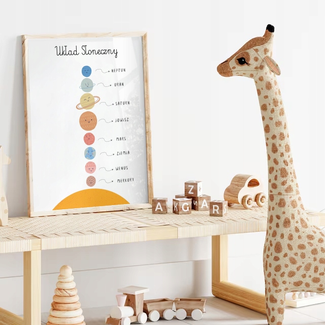 UKŁAD SŁONECZNY PLANETY KOSMOS PLAKAT EDUKACYJNY NAUKA MONTESSORI 30x40 Kod producenta plakatovo