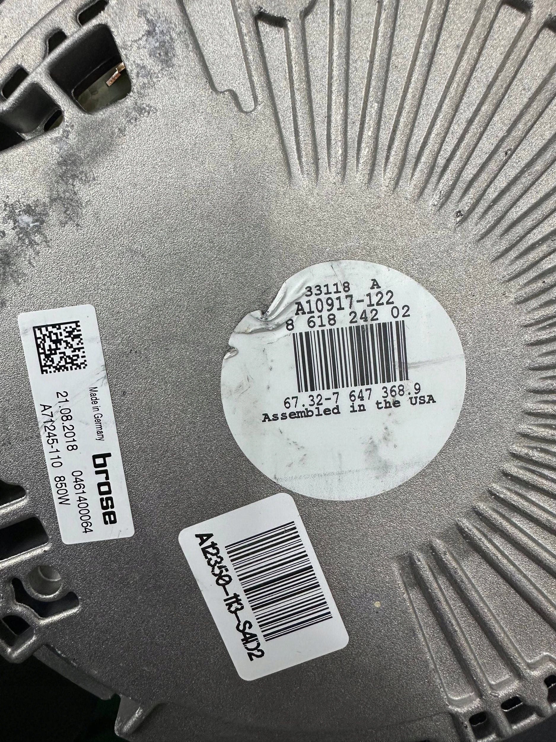 radiator fan BMW X5 E70 8618242