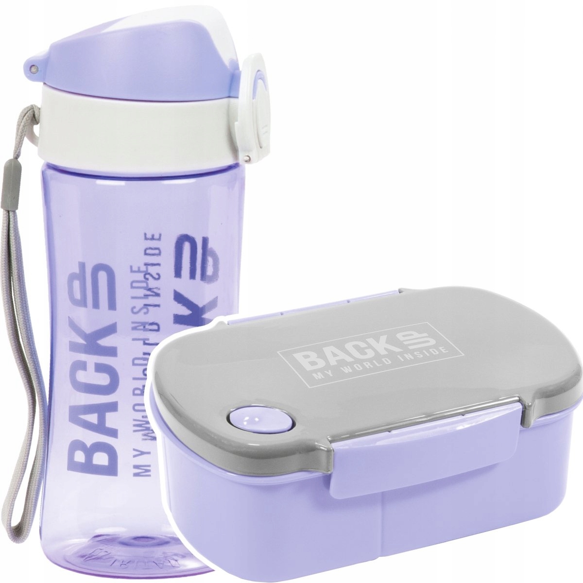 Zestaw śniadaniowy bidon 400ml śniadaniówka Lunchbox BackUP fioletowy