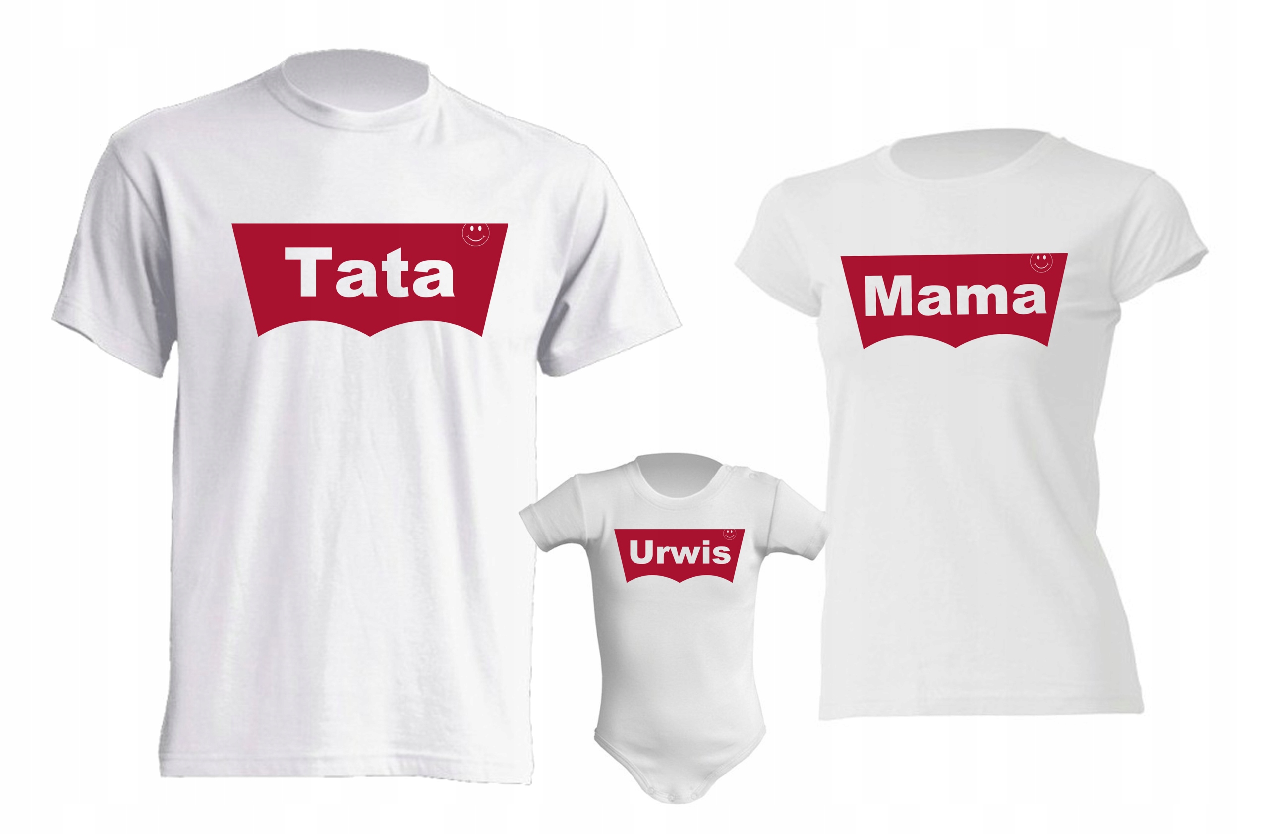 

3 koszulki dla rodziny Tata Mama Urwis Syn Córka