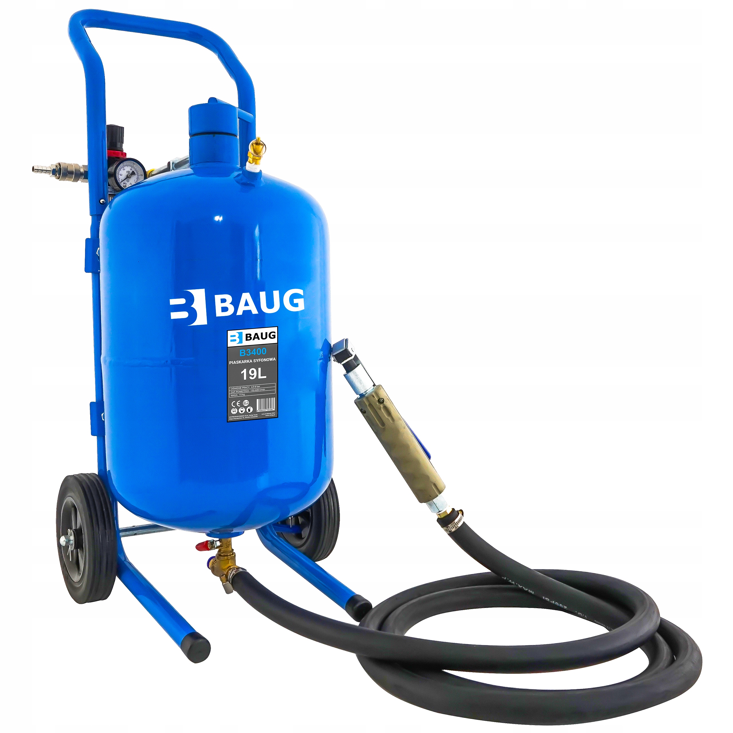 СИФОН ПЕСКОСТРУЙНЫЙ АППАРАТ ДЛЯ ПЕСКОСТРУЙНОЙ ОБРАБОТКИ МОБИЛЬНЫЙ 19L ПИСТОЛЕТ СОПЛА ШЛАНГ КОМПЛЕКТ