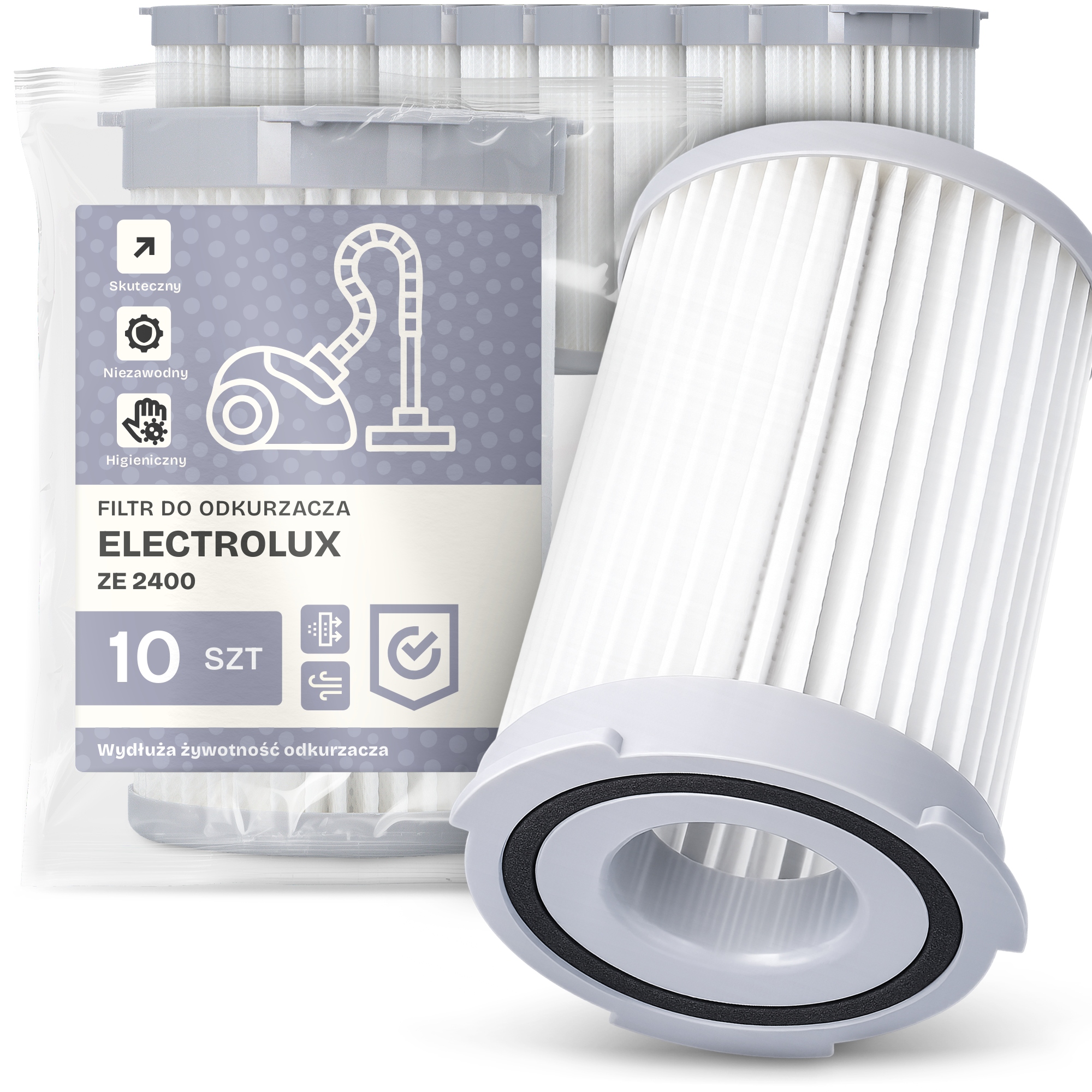 10 x Vzduchový Filtr pro vysavač Electrolux Ze 2400 Hepa Em-w