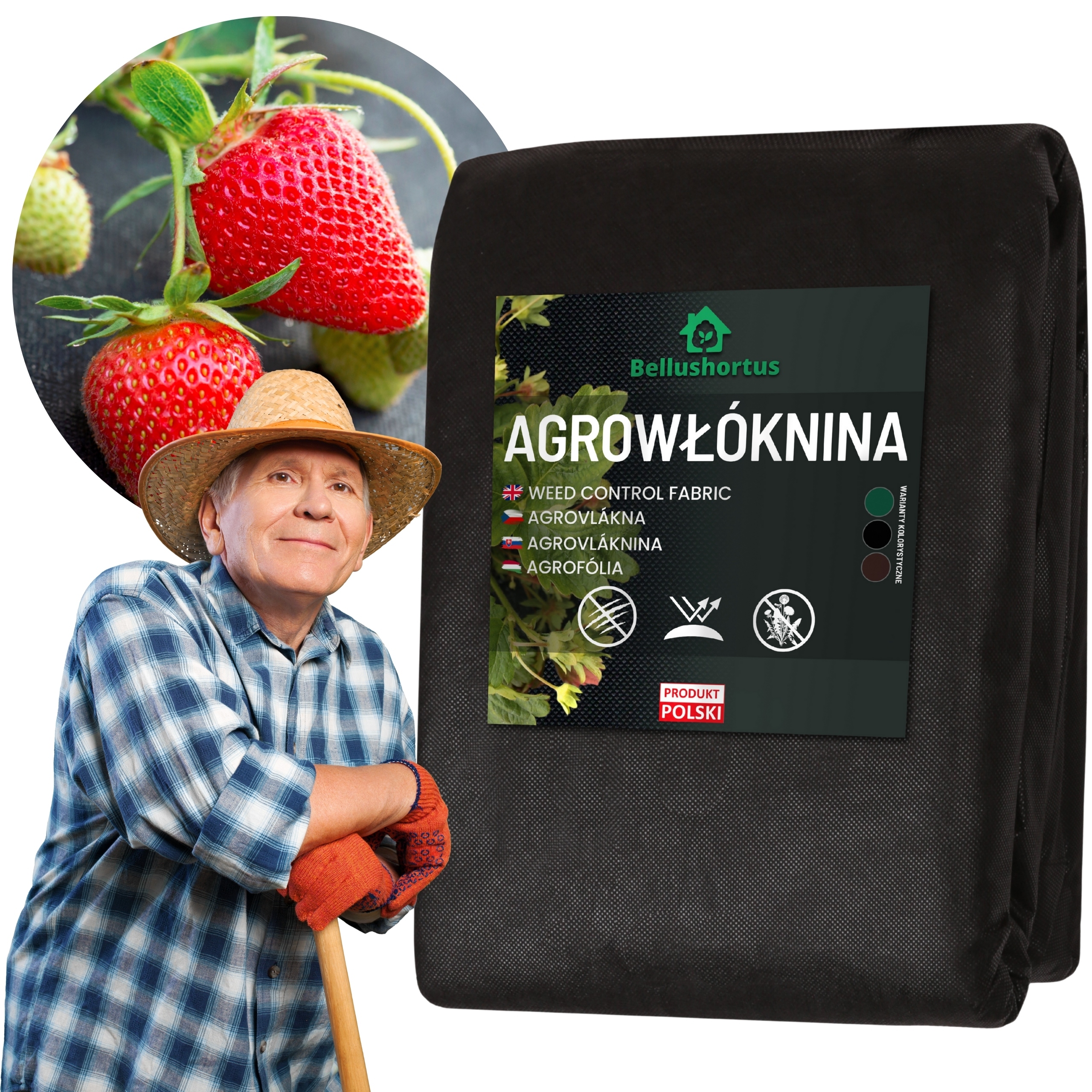 Czarna Agrowłóknina Uv P-100G/M2 1,6x25m Gruba antychwastowa Ściółkująca