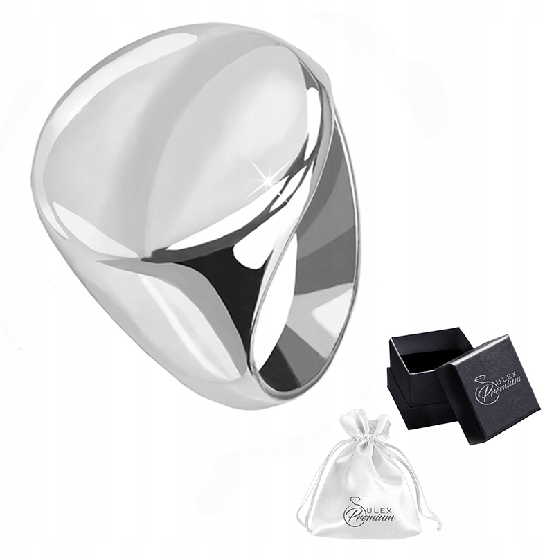 Stříbrný signet ryzost 925 Elegantní oválný leštěný Gravírování vel. 24
