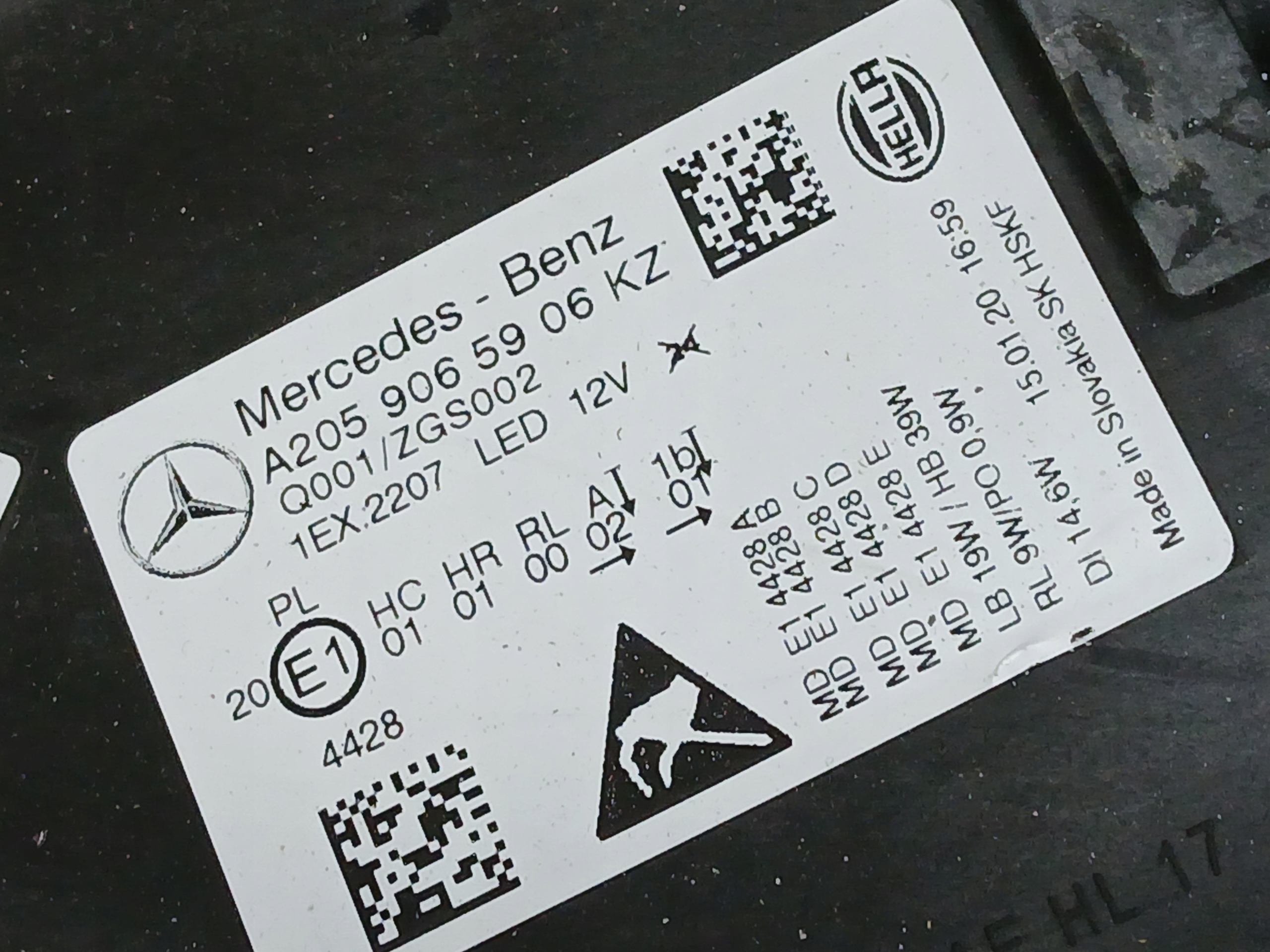 light front left MERCEDES C KLASA W205 LIFT FULL LED HP A2059065906
