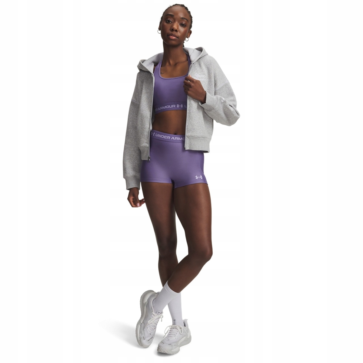 Damskie spodenki treningowe Under Armour HeatGear Shorty Fioletowy Xs