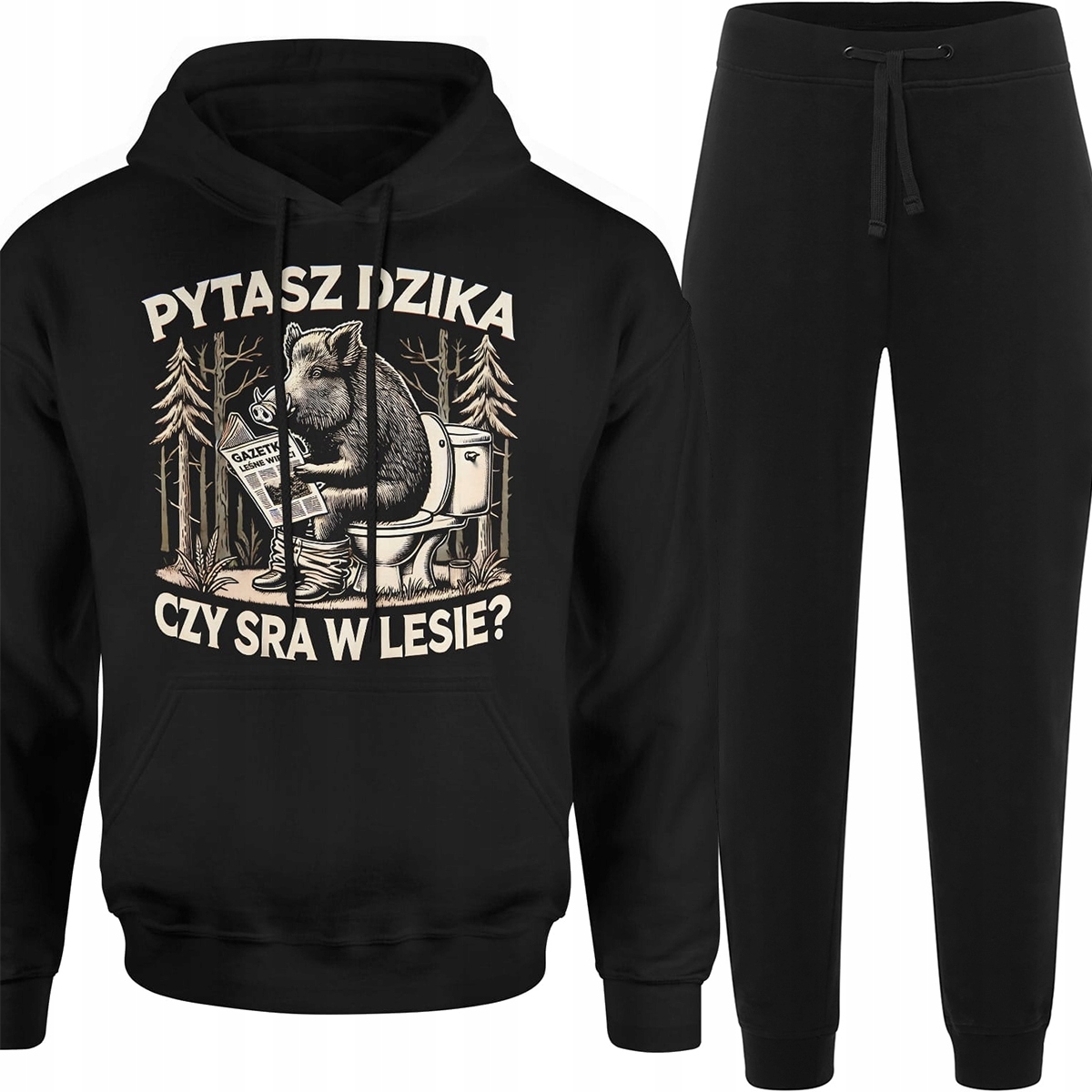 Teplákovka Pánský Komplet Pánské Tepláky Mikina S Potiskem Nápisů Nápis Divočák