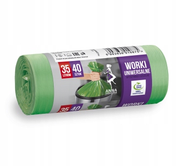 

Worki na śmieci Anna Zaradna 35L zielone 40 szt.