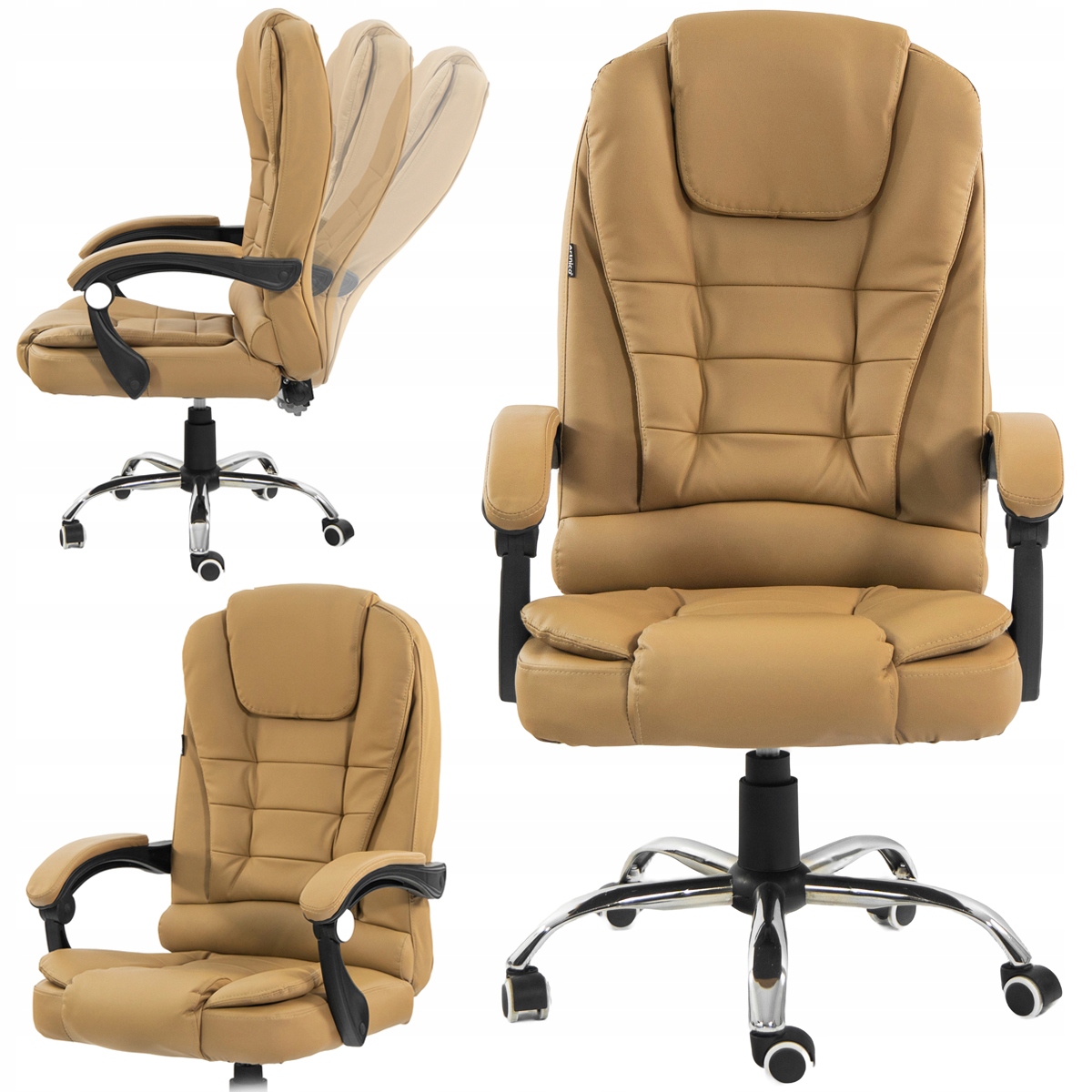 Kancelárska Otočná Stolička, Kancelárska Stolička, Nastaviteľná, Béžová