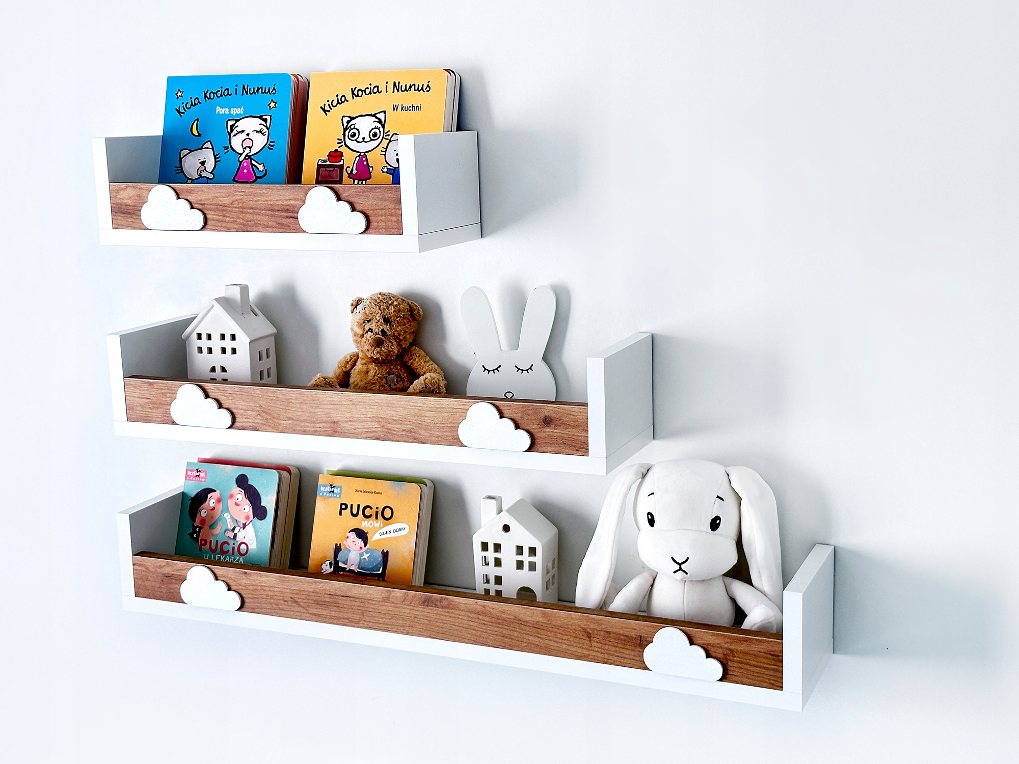 Półki wiszące dziecięce Skandynawskie 3szt. Białe Kod producenta 01
