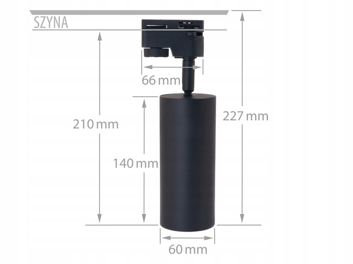 Szyna Sufitowa Reflektor LED GU10 SPOT DŁUGI 23CM Kod producenta 6051