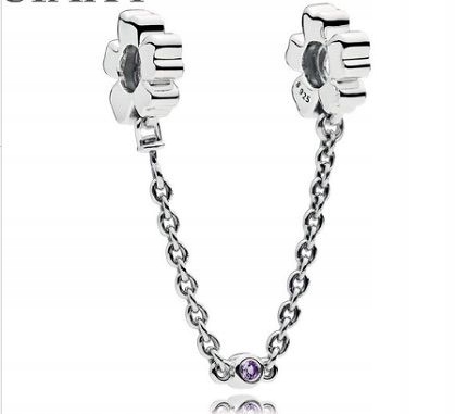 Dvojitý stříbrný přívěsek Chain Bead 925 Květy s řetízkem zirkon