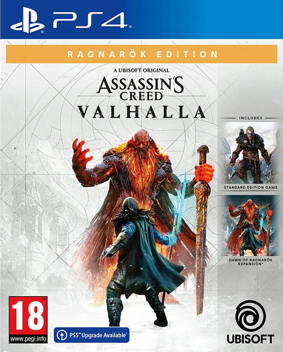 Assassin's Creed Valhalla + Ragnarok Edition DLC / NOWA / PŁYTA / PL / PS4 Stan opakowania oryginalne