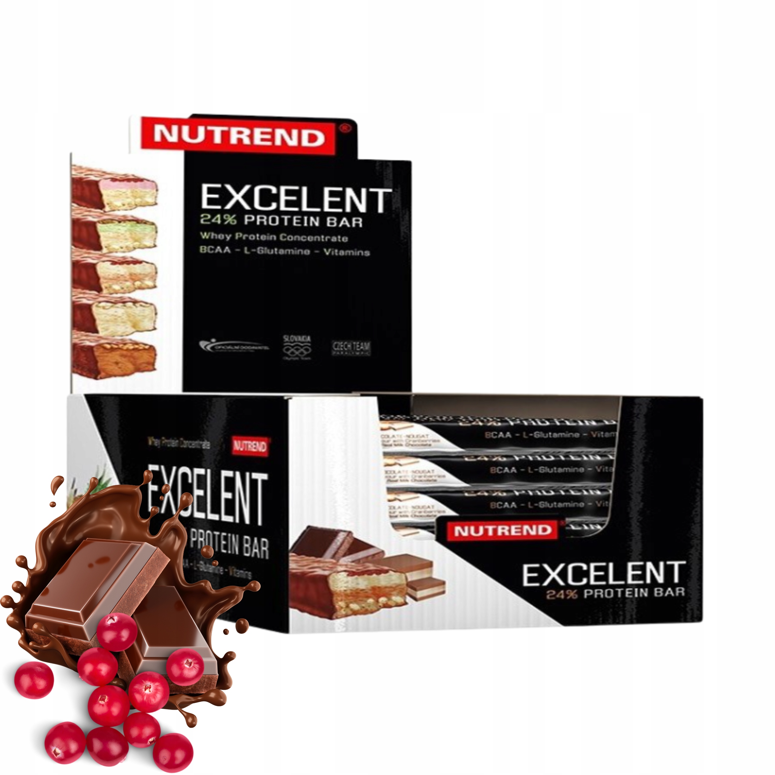 Proteinová Tyčinka Excelent 18x85g Brusinky Proteinová tyčinka Doplněk Stravy Nutrend