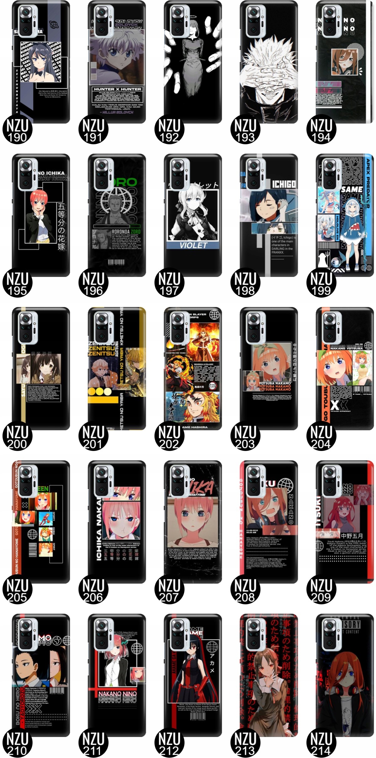 ETUI DO XIAOMI REDMI NOTE 10 PRO Anime TOP Wzory Typ plecki