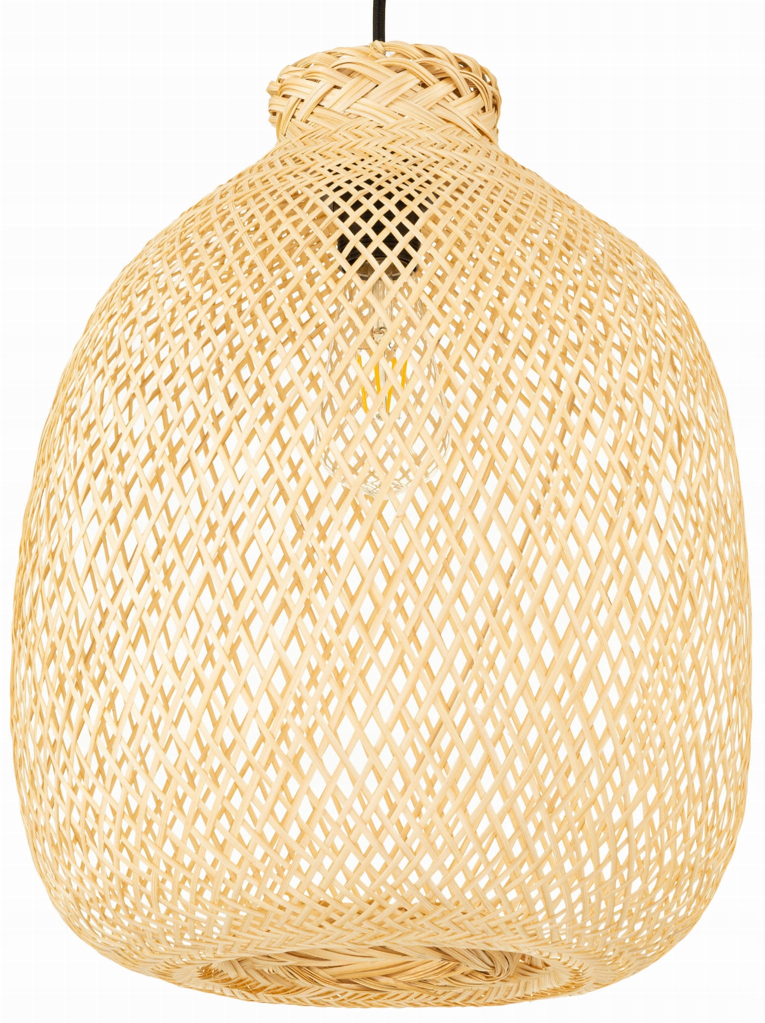 Lampa wisząca czarna Boho bambusowa Bali 30cm