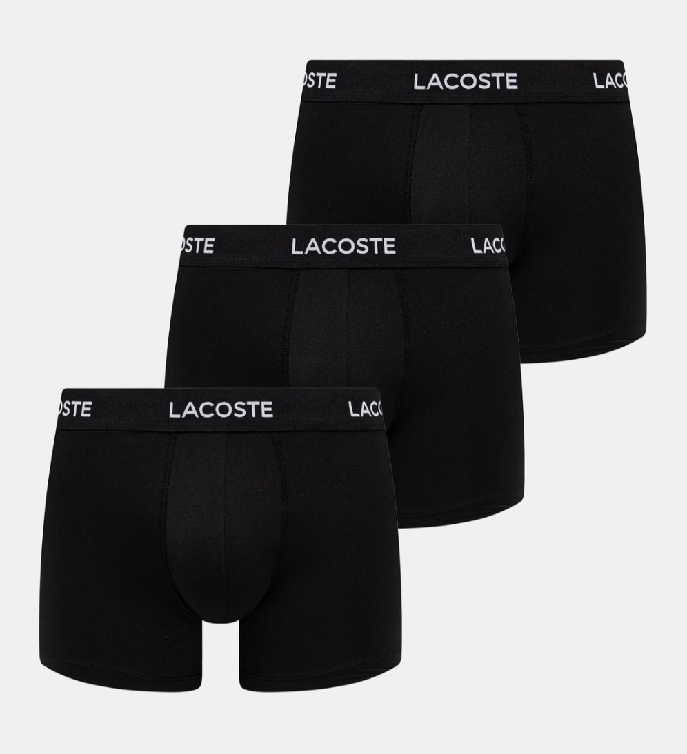 Lacoste Pánský set 3 párů boxerek LACOSTE-5H2394 031 Black Černá