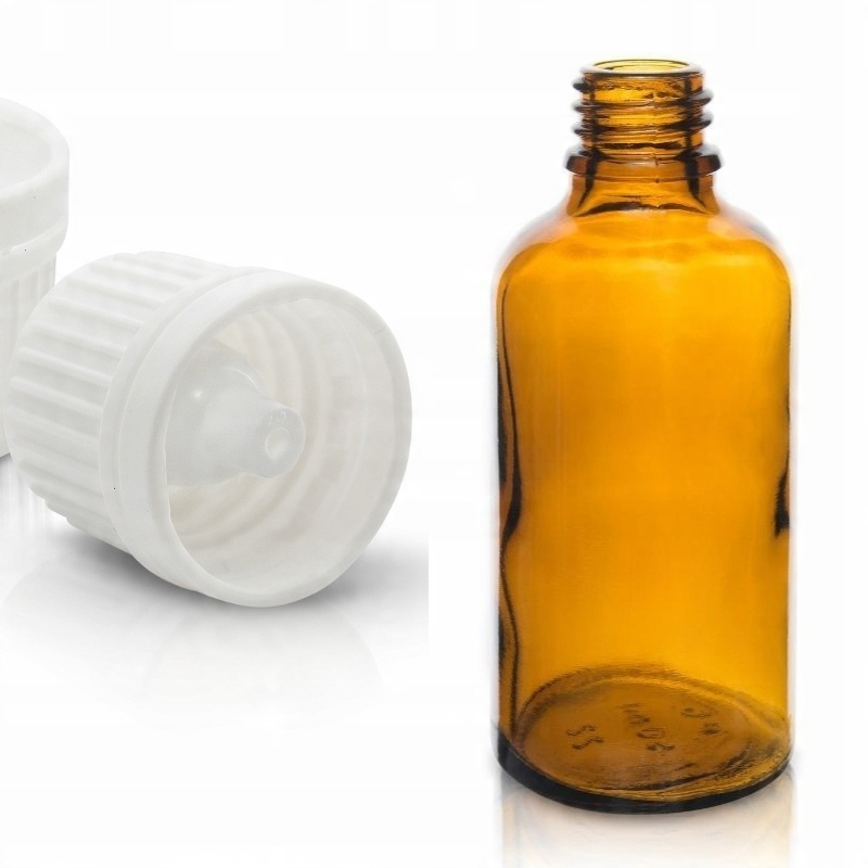 

Butelka szklana 50ml z kroplomierzem białym x5