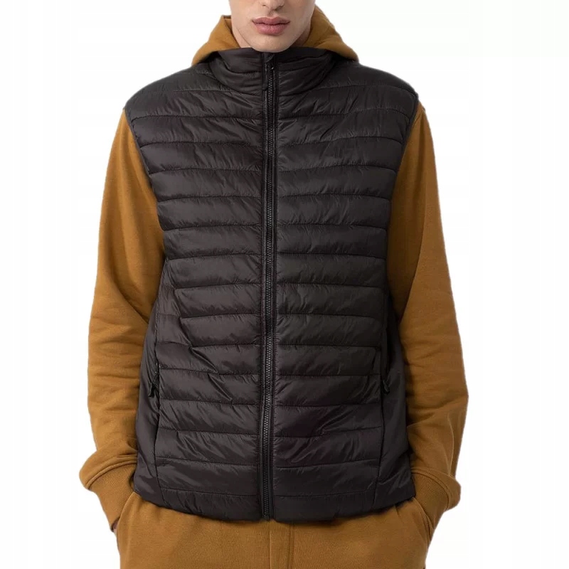 4F Bunda Bez Rukávů Pánská péřová prošívaná sportovní vesta krátká S