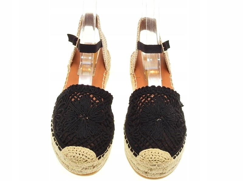 Płaskie Espadryle Ażurowe Black r.39 Rozmiar 39