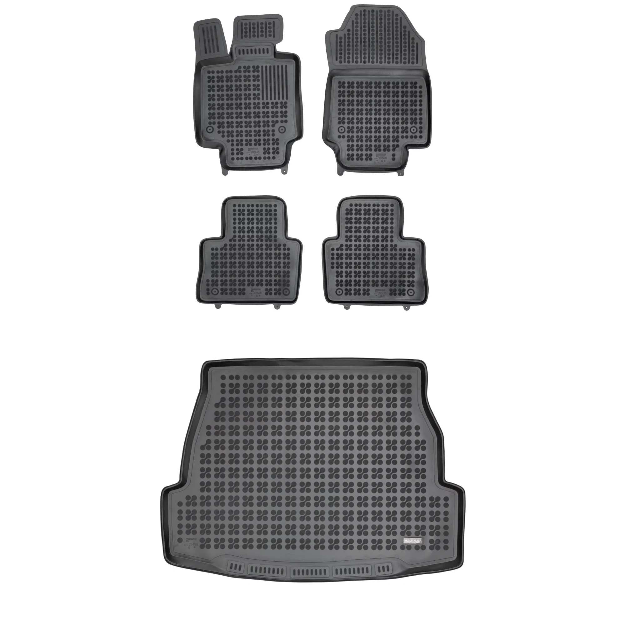 Gumová sada koberčekov a rohoží Toyota RAV4 V od roku 2018, automatická prevodovka