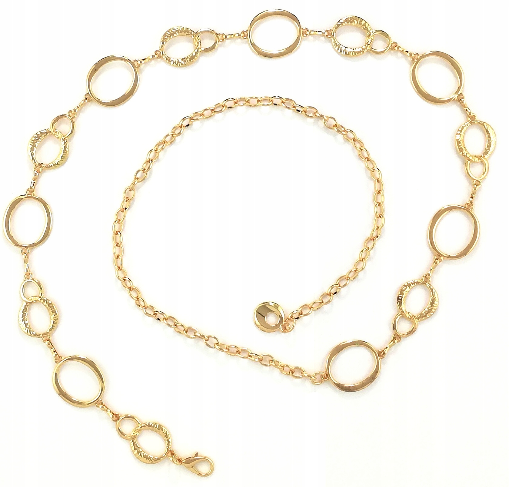 

Ozdobny Pasek Metalowy Łańcuszek Złoty