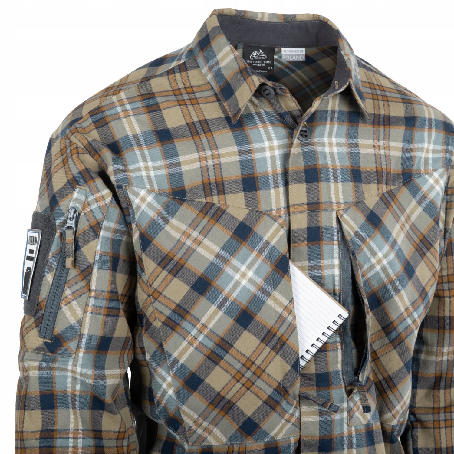 Koszula Helikon MBDU Flannel Ginger Plaid XL Materiał dominujący Poliester