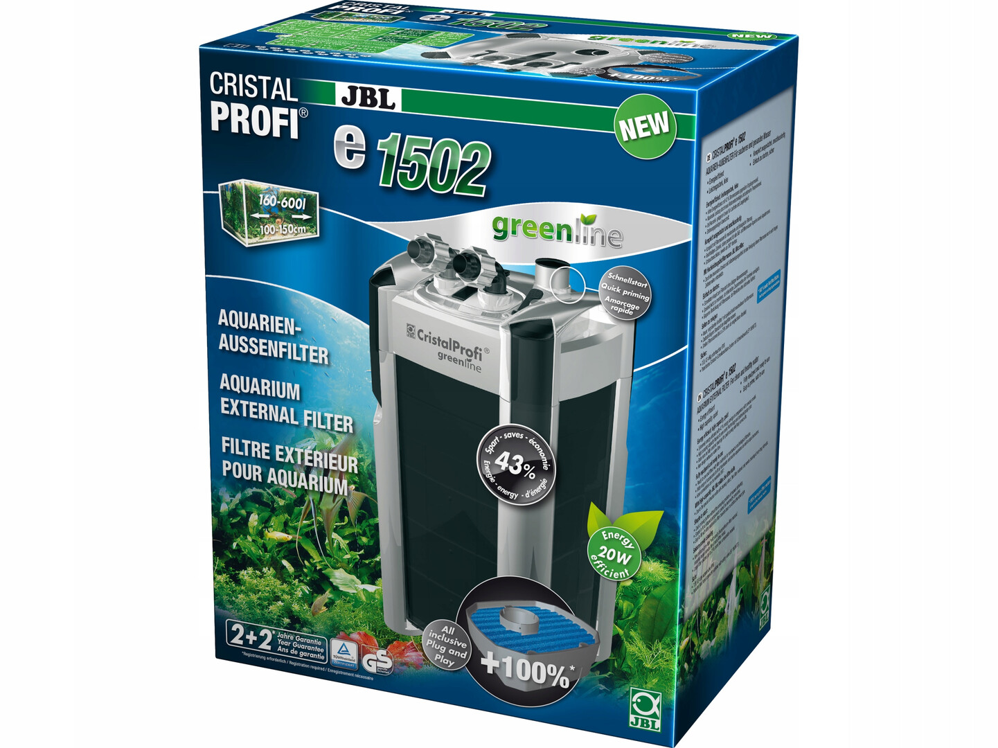 Filtr zewnętrzny kubełkowy Jbl CristalProfi e1502