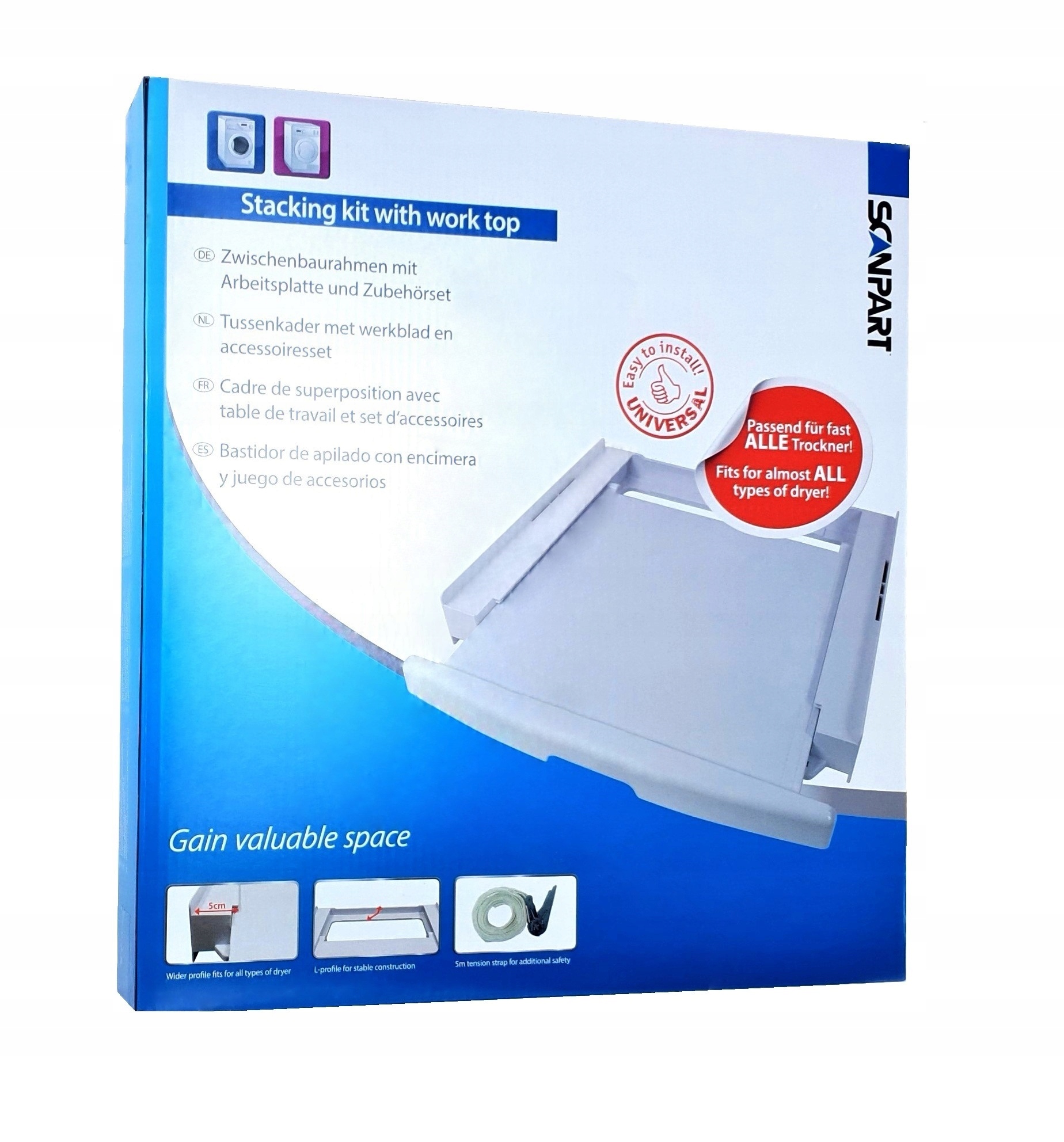 ŁĄCZNIK PRALKI SUSZARKI Z PÓŁKĄ DO ELECTROLUX AEG Kod producenta 0150120116