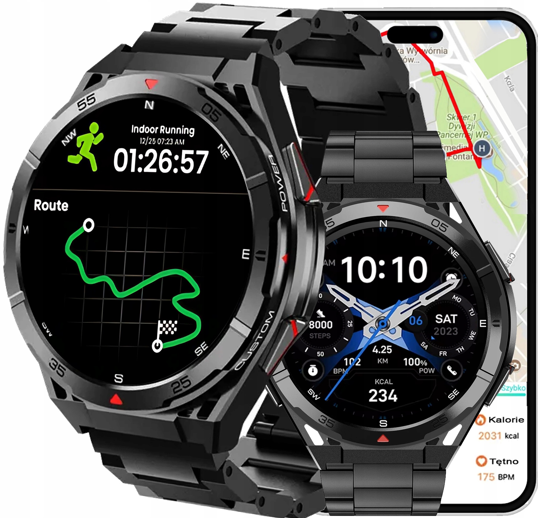 Pánské hodinky Chytré Hodinky Rbn s Gps Kompasem Barometrem Rozhovory Baterie 480