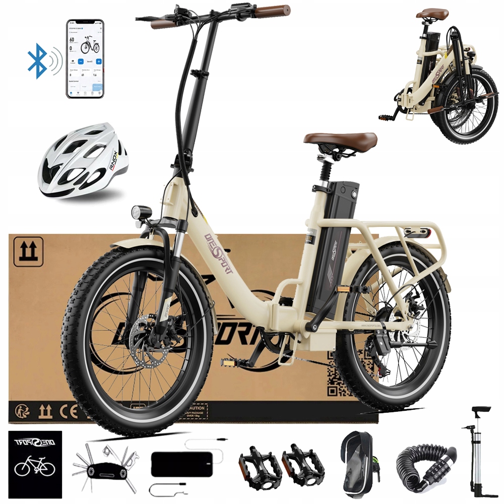 Rower Elektryczny Składany Ebike Onesport OT16-2 48V 17AH 250W 120KM 20"APP