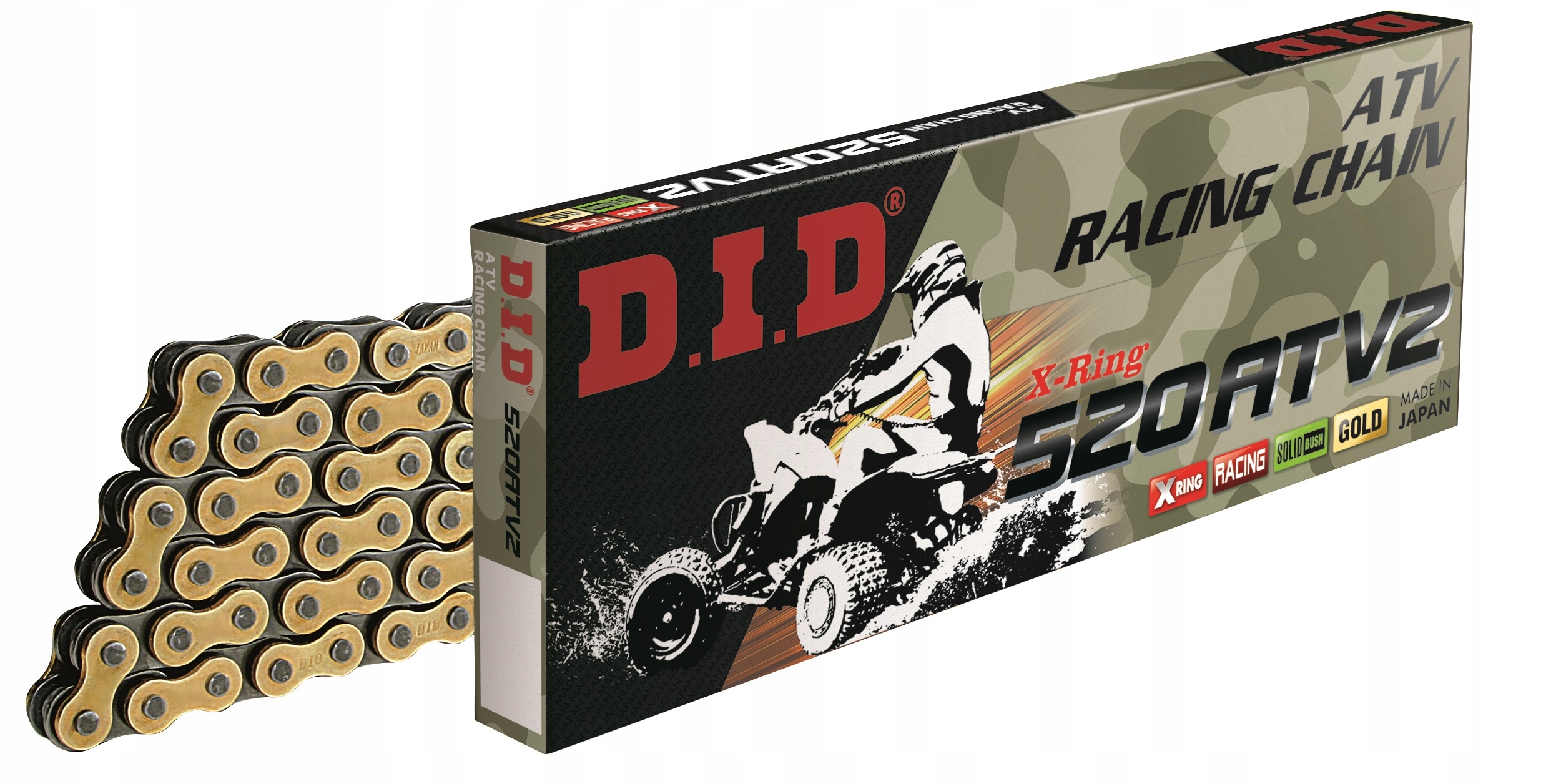 520ATV2GB-100FB - ПРИВОДНАЯ ЦЕПЬ DID 520 ATV2 100 ЗВЕНЬЕВ ЗАСТЕЖКА