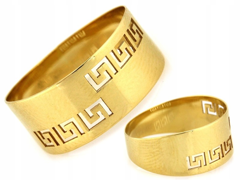 Zlatý široký prsten 585 prstýnek r20 řecká cesta 1.83 g