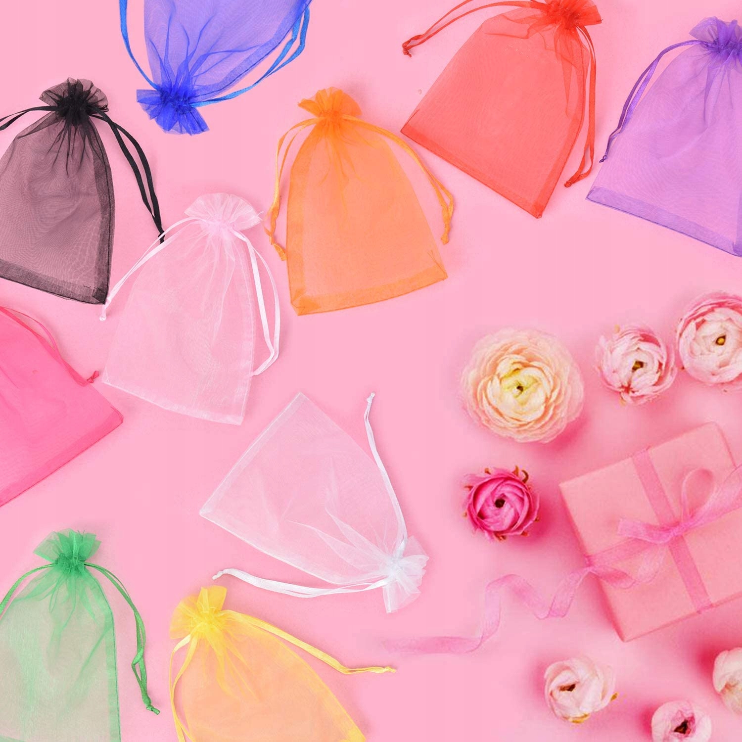 120SZT TOREBKA WORECZEK ORGANZY 15*10 WIELE KOLORÓ Marka inny