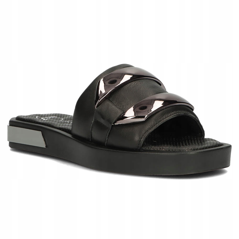 

Skórzane klapki Filippo DK3903/22 Bk czarne r.40