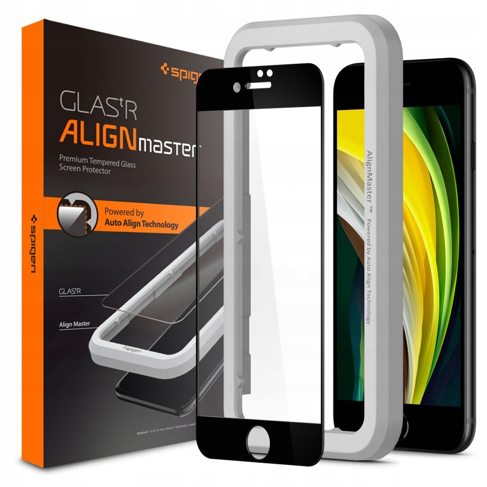 

Spigen Alm Glass Fc szkło +ramka do Iphone Se 2020