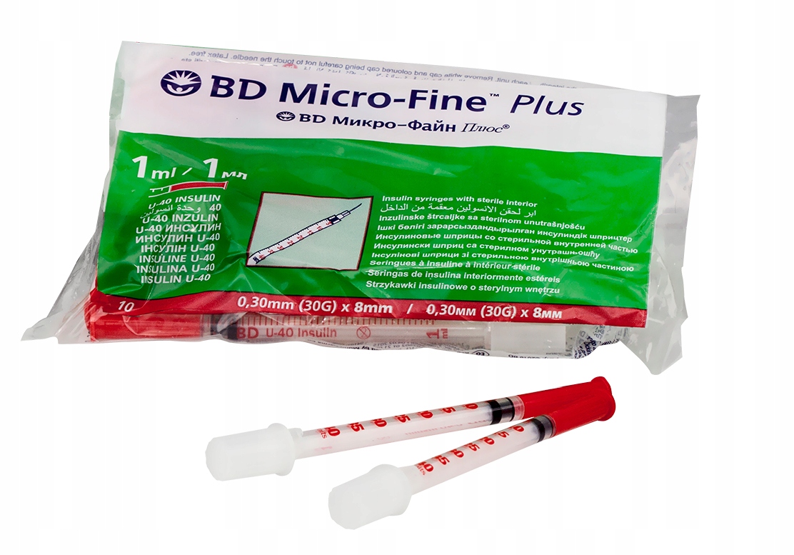 

Strzykawki insulinowe Bd 1ml U40 G30x8mm 10 szt.