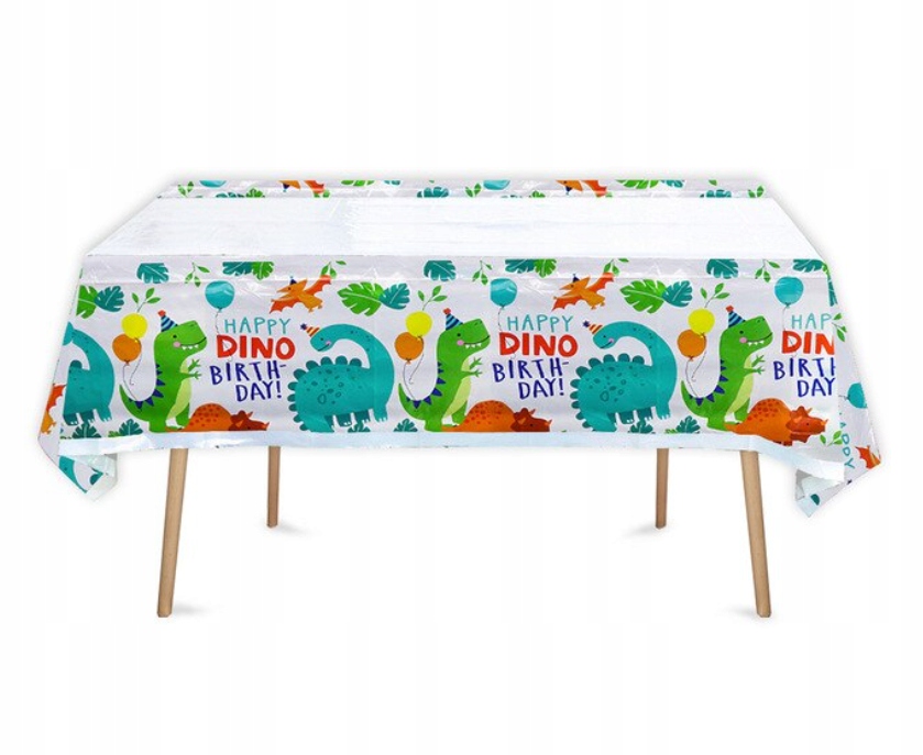 FOLIOWY OBRUS URODZINY 108 x 180 cm DINOZAURY