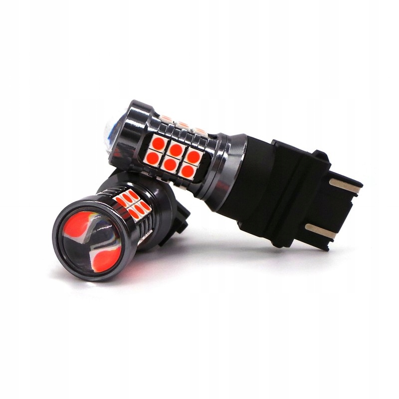 

P27/7W Led 3157 12V Canbus 1400lm czerwona mocna