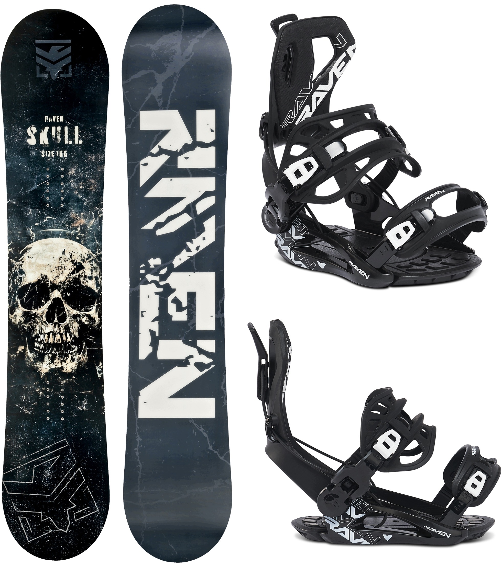 Snowboard Raven Skull Wide 150cm Wiązania Raven FT360 Black XL